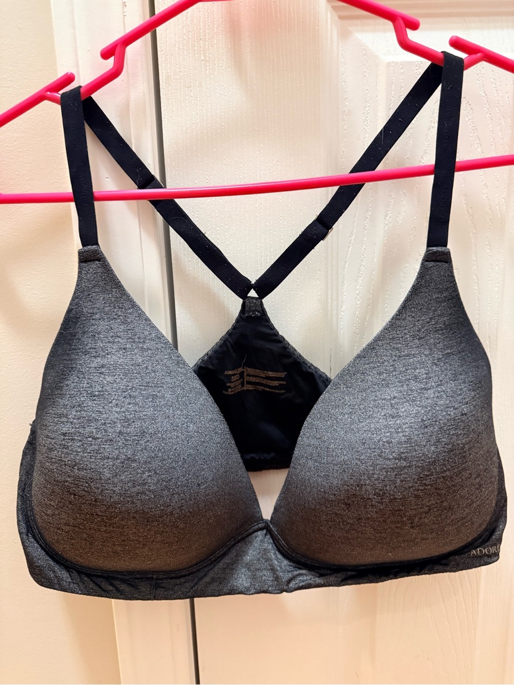 Adore Me - Gray Wireless Racerback Bra - size 38D